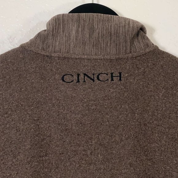 Cinch 1/4 Zip Cotton Knit Pullover Sweater in Brown Men's Size L - Picture 9 of 9